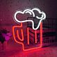 Bierglas mit Schaum LED-Neonschild für Bar Küche