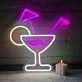 Cocktailglas mit Sonnenschirm LED-Neonschild für Bar Party