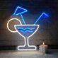 Cocktailglas mit Sonnenschirm LED-Neonschild für Bar Party