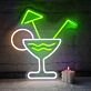Cocktailglas mit Sonnenschirm LED-Neonschild für Bar Party