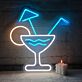 Cocktailglas mit Sonnenschirm LED-Neonschild für Bar Party
