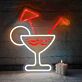 Cocktailglas mit Sonnenschirm LED-Neonschild für Bar Party