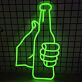 Hand mit Bierflasche LED-Neonschild für Bar Club