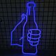 Hand mit Bierflasche LED-Neonschild für Bar Club