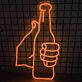 Hand mit Bierflasche LED-Neonschild für Bar Club
