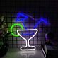 Cocktailglas mit Strohhalm und Sonnenschirm LED-Neonschild für Bar Party