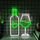 Weinflasche und Weinglas mit Herzsymbol LED-Neonschild für Bar oder Wohnzimmer