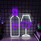 Weinflasche und Weinglas mit Herzsymbol LED-Neonschild für Bar oder Wohnzimmer