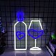 Weinflasche und Weinglas mit Herzsymbol LED-Neonschild für Bar oder Wohnzimmer