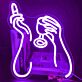 Stimmungsvolles LED Neonschild mit abstraktem Hände und Glas Motiv als moderne Wandbeleuchtung für Bar Wohnzimmer oder Lounge