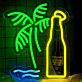 Palme und Bierflasche LED-Neonschild für Bar Club