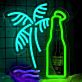 Palme und Bierflasche LED-Neonschild für Bar Club