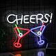 Cocktailgläser LED Neonschild für Bar und Party