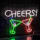 Cocktailgläser LED Neonschild für Bar und Party