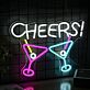 Cocktailgläser LED Neonschild für Bar und Party