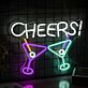 Cocktailgläser LED Neonschild für Bar und Party