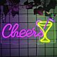 Cocktailglas mit Trinkhalm LED Neonschild für Bar und Club