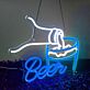 Bierglas mit einschenkender Hand LED Neonschild für Bar und Restaurant