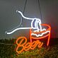 Bierglas mit einschenkender Hand LED Neonschild für Bar und Restaurant