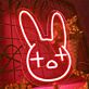 Hasenkopf mit Kreuzaugen LED-Neonschild Wohnzimmer Kinderzimmer