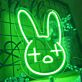 Hasenkopf mit Kreuzaugen LED-Neonschild Wohnzimmer Kinderzimmer