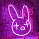 Hasenkopf mit Kreuzaugen LED-Neonschild Wohnzimmer Kinderzimmer