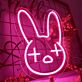 Hasenkopf mit Kreuzaugen LED-Neonschild Wohnzimmer Kinderzimmer