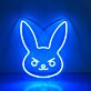 Hasengesicht mit strengem Ausdruck LED-Neonschild Wohnzimmer Kinderzimmer