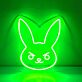 Hasengesicht mit strengem Ausdruck LED-Neonschild Wohnzimmer Kinderzimmer