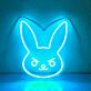 Hasengesicht mit strengem Ausdruck LED-Neonschild Wohnzimmer Kinderzimmer