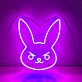Hasengesicht mit strengem Ausdruck LED-Neonschild Wohnzimmer Kinderzimmer