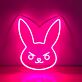 Hasengesicht mit strengem Ausdruck LED-Neonschild Wohnzimmer Kinderzimmer