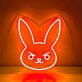 Hasengesicht mit strengem Ausdruck LED-Neonschild Wohnzimmer Kinderzimmer