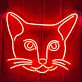 Katzenkopf LED-Neonschild Wohnzimmer Kinderzimmer