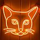 Katzenkopf LED-Neonschild Wohnzimmer Kinderzimmer