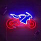 Motorradfahrer LED Neonschild als stilvolle Wanddekoration