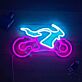 Motorradfahrer LED Neonschild als stilvolle Wanddekoration