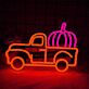 Pickup mit Kürbis LED-Neonschild für Wohnzimmer oder Herbstdekoration