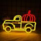 Pickup mit Kürbis LED-Neonschild für Wohnzimmer oder Herbstdekoration