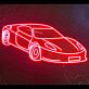 Modernes Sportwagen LED Neonschild als stilvolle Wanddekoration