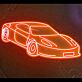 Modernes Sportwagen LED Neonschild als stilvolle Wanddekoration