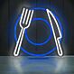 Teller mit Messer und Gabel LED-Neonschild für Restaurant Küche