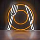 Teller mit Messer und Gabel LED-Neonschild für Restaurant Küche