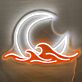 Mond und Wellen LED-Neonschild für Wohnzimmer Schlafzimmer