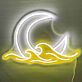 Mond und Wellen LED-Neonschild für Wohnzimmer Schlafzimmer