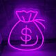 Geldsack mit Dollarzeichen LED-Neonschild für Büro und Geschäft
