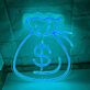 Geldsack mit Dollarzeichen LED-Neonschild für Büro und Geschäft