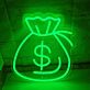Geldsack mit Dollarzeichen LED-Neonschild für Büro und Geschäft