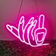 Maniküre Hand mit Nagellackpinsel LED-Neonschild für Nagelstudio