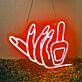Maniküre Hand mit Nagellackpinsel LED-Neonschild für Nagelstudio